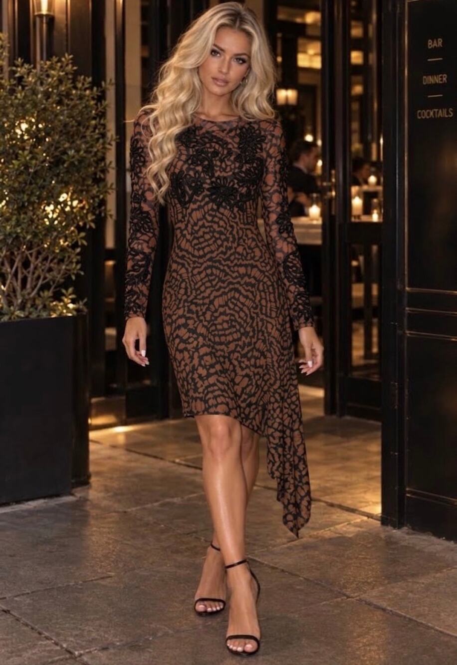 JOHNNY WAS Shelly Asymmetrical Mesh Dress NWT Size SMALL